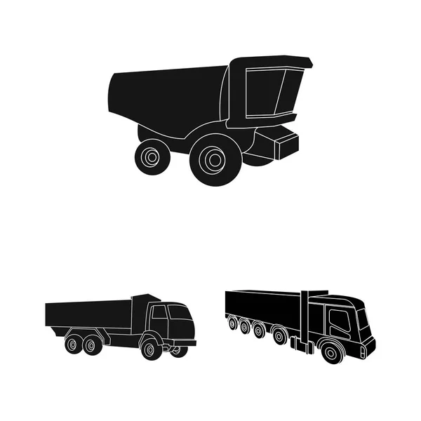 Elkülönített objektum teherautó és a hajózási logó. Csoportja, kamion és tartály tőzsdei szimbólum a web. — Stock Vector