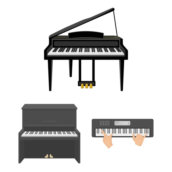 Illustration vectorielle de la musique et icône piano. Collection de musique et icône vectorielle de chanson pour stock . — Image vectorielle