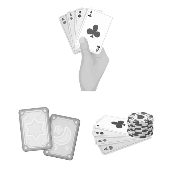 Na białym tle obiekt symbolu gry i magii. Zbiór gry i poker symbol giełdowy dla sieci web. — Wektor stockowy