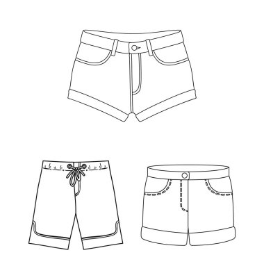 İzole işareti kısa ve yaz nesne. Kısa topluluğu ve web için giyim hisse senedi simgesi.