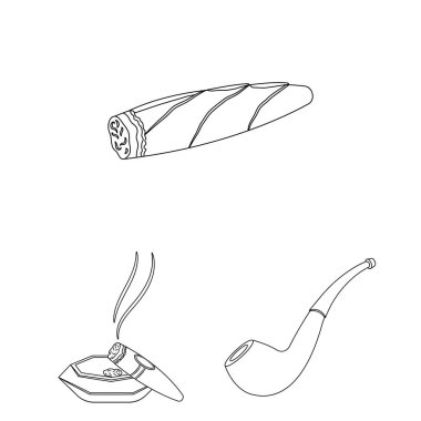 Duman ve logo vektör tasarımı. Duman ve durdurmak hisse senedi simgesi için web topluluğu.