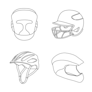 Kask ve spor logo vektör tasarımı. Kask ve moto hisse senedi simgesi için web topluluğu.