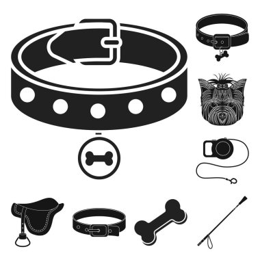 Evde beslenen hayvan ve aksesuarları simge vektör tasarımı. Hisse senedi için evde beslenen hayvan ve dükkanı vektör simge kümesi.