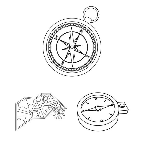 Na białym tle obiekt znak kompas i podróży. Kolekcja ikony wektor kompas i orientacji na magazynie. — Wektor stockowy