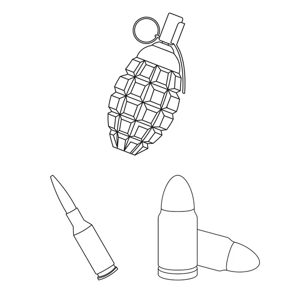 Objet isolé d'arme et logo de guerre. Collection d'armes et icône vectorielle d'inventaire pour stock . — Image vectorielle