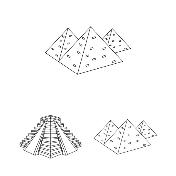 Ilustracja wektorowa symbolu piramidy i Egipt. Kolekcja piramidy i Egipt Stockowa ilustracja wektorowa. — Wektor stockowy