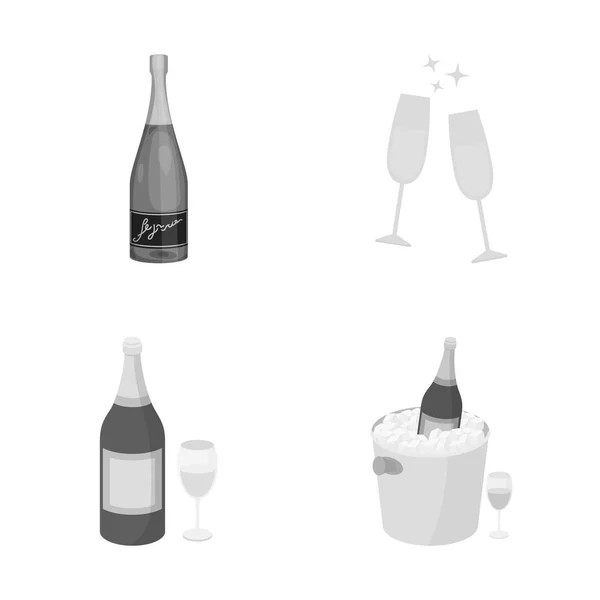 Vector design of cork and new icon. Collection of cork and wine vector icon for stock. — Stock Vector