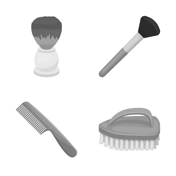 Objeto aislado de pincel e icono de higiene. Conjunto de cepillo y ducha icono de vector para stock . — Vector de stock