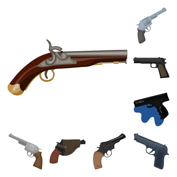 Conception Vectorielle Revolver Signe Pistolet Collection Revolver Déclencheur Symbole Stock — Image vectorielle