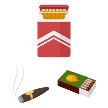 Duman ve hiçbir simge vektör tasarımı. Hisse senedi için duman ve durdurmak vektör simge kümesi.