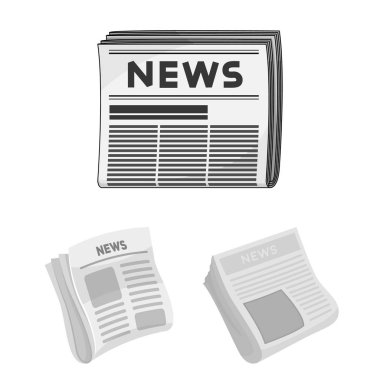 Günlük ve katlanmış simge vektör Illustration. Web için günlük ve kağıt hisse senedi simgesi kümesi.