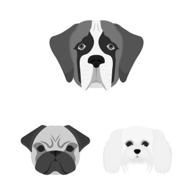 Şirin yalıtılmış nesne ve köpek yavrusu logosu. Şirin ve hayvan hisse senedi vektör çizim topluluğu.