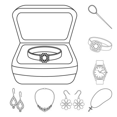 Tasarım takı ve kolye işareti vektör. Takı ve pendent hisse senedi vektör çizim topluluğu.