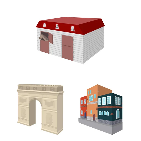 建筑和城市标志的孤立对象。股票建筑和商业矢量图标的集合. — 图库矢量图片