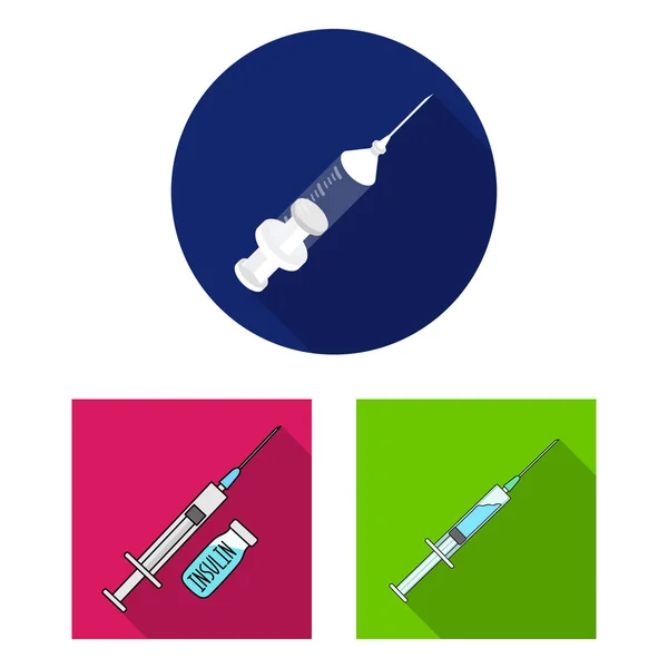 Vektor design av vaccin och spruta symbol. Uppsättning av vaccin och antibiotika vektor ikon för lager. — Stock vektor