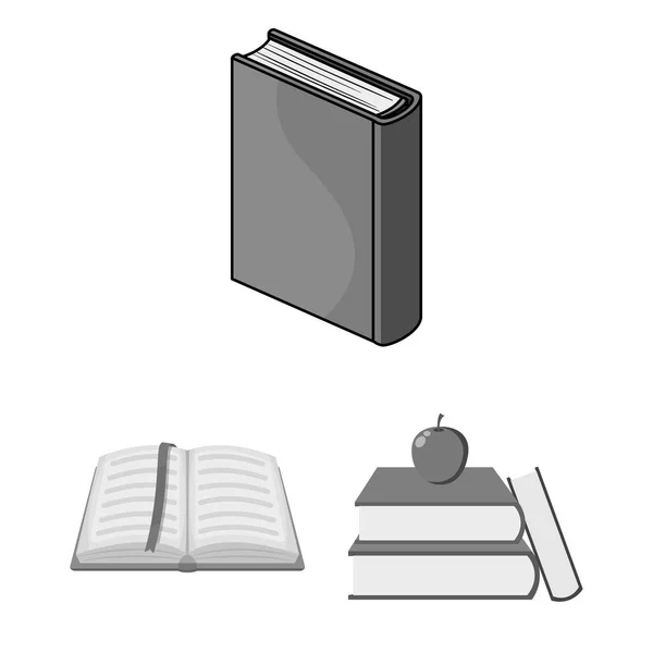 Vector design van en bibliotheek pictogram. Verzameling en leerboek aandelensymbool voor web. — Stockvector