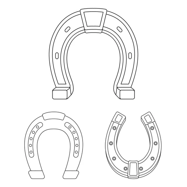 Ilustração vetorial de ferradura e signo ocidental. Conjunto de ferradura e ícone de vetor de ferreiro para estoque . —  Vetores de Stock