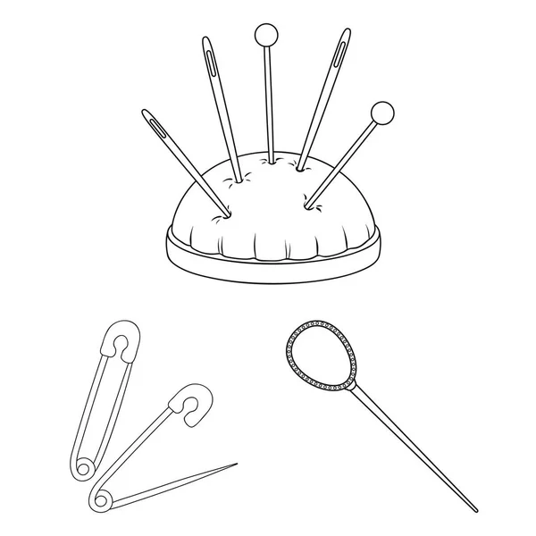 ピンと縫う記号のベクター デザイン。ピンの設定し、web の銘柄記号をスケッチ. — ストックベクタ