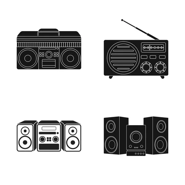 Wektor wzór boombox i znak. Kolekcja boombox i Stockowa ilustracja wektorowa. — Wektor stockowy