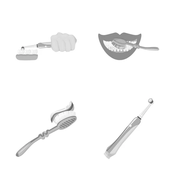 Objet isolé de dentifrice et pinceau signe. Jeu de dentifrice et symbole de stock propre pour la toile . — Image vectorielle