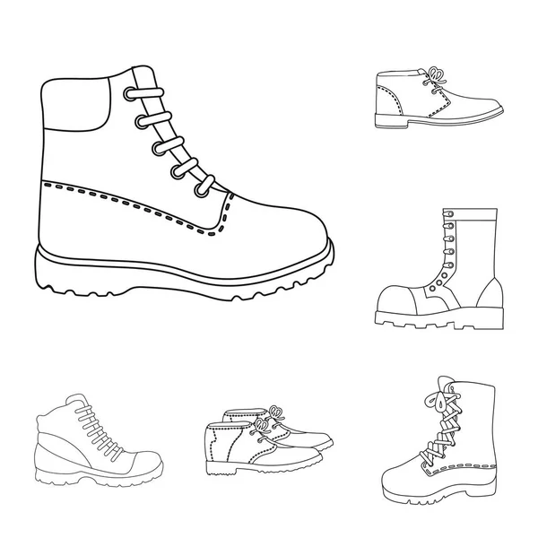 Isolerade objekt av läder och casual logotyp. Uppsättning av läder och formella lager vektorillustration. — Stock vektor