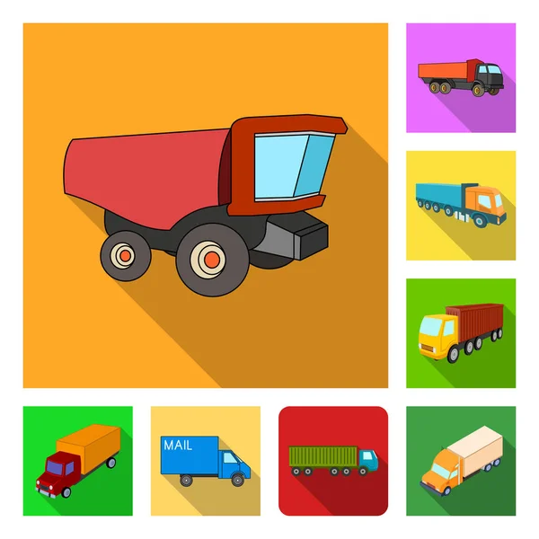 Oggetto isolato di camion e segno di spedizione. Set di camion e container vettoriale icona per magazzino . — Vettoriale Stock