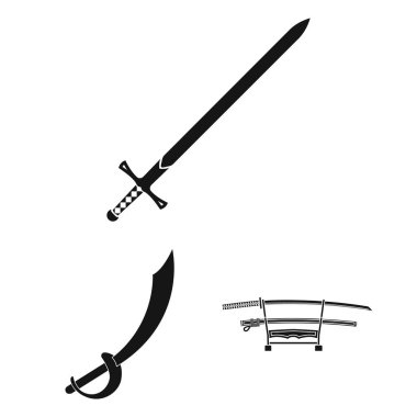 Kılıç ve bıçak logo vektör Illustration. Kılıç ve oyun hisse senedi vektör çizim.