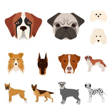 Şirin izole nesnesini ve köpek yavrusu simgesi. Web için şirin ve hayvan hisse senedi simgesi kümesi.