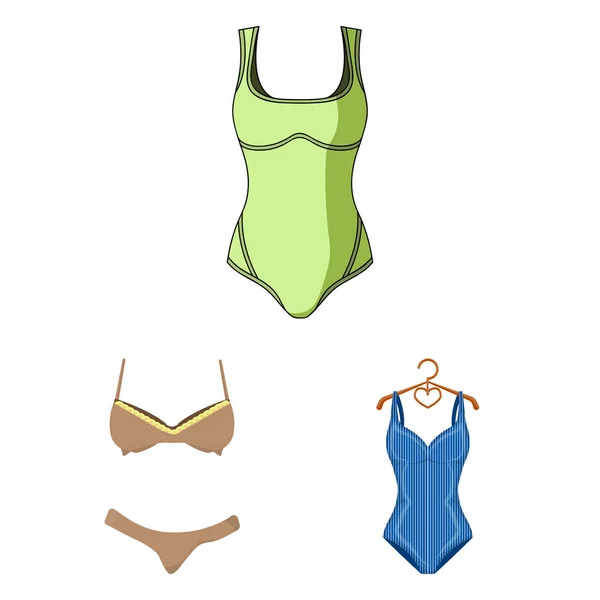 Ilustracja wektorowa logo bikini i mody. Kolekcja bikini i strój kąpielowy Stockowa ilustracja wektorowa. — Wektor stockowy