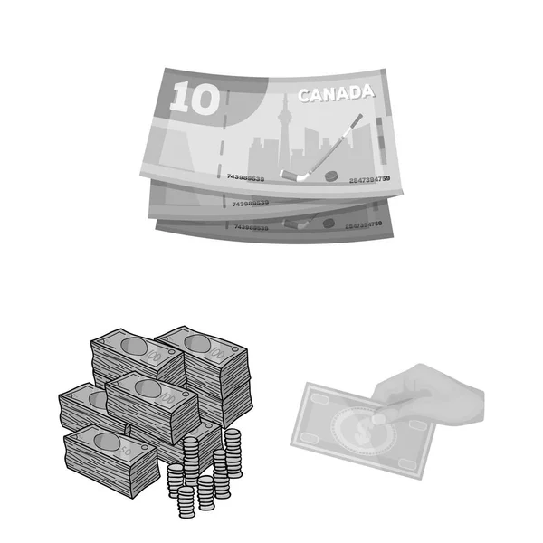 Illustration vectorielle du logo cash et devise. Collecte d'argent comptant et pile symbole de stock pour le web . — Image vectorielle