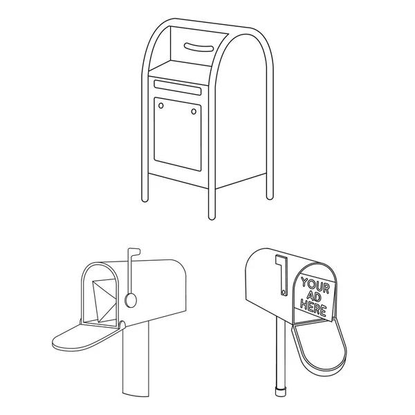 Conception vectorielle de boîte aux lettres et icône de lettre. Collecte de la boîte aux lettres et du symbole de stock de courrier pour le Web . — Image vectorielle