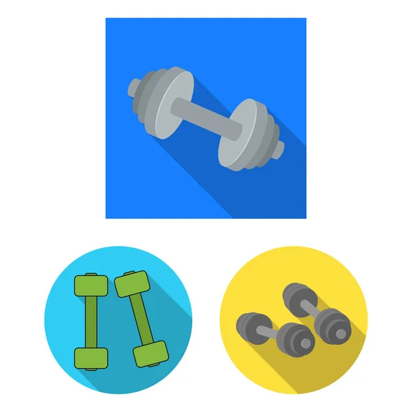 Vector illustration of weight and lifting icon. Set of weight and exercise vector icon for stock. — Stock Vector