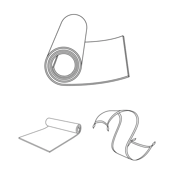 Ilustração vetorial de tapete e signo persa. Coleção de tapete e ícone de vetor de borda para estoque . — Vetor de Stock