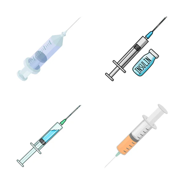 Conception vectorielle du vaccin et symbole de la seringue. Collecte de vaccins et d'antibiotiques vecteur icône pour le stock . — Image vectorielle