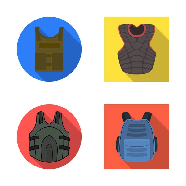 Vectorillustratie van pictogram flak en jas. Set flak en lichaam voorraad vectorillustratie. — Stockvector