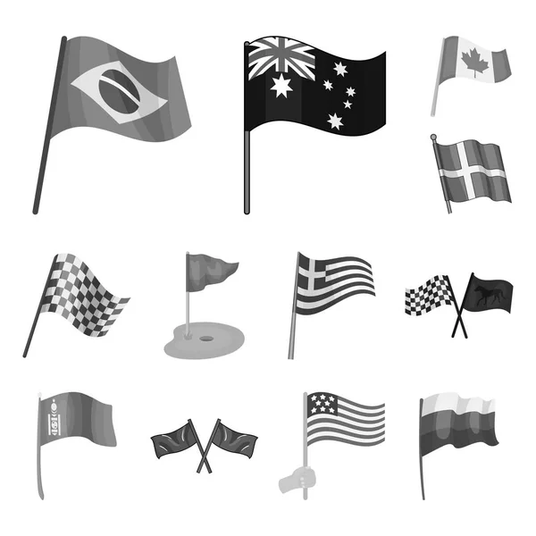 Design Vetorial Mundo Símbolo Bandeira Conjunto Mundo Símbolo Estoque Fita — Vetor de Stock