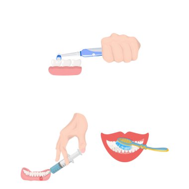 Diş ve mutlu sembol yalıtılmış nesne. Diş ve beyazlatma hisse senedi simgesi için web topluluğu.
