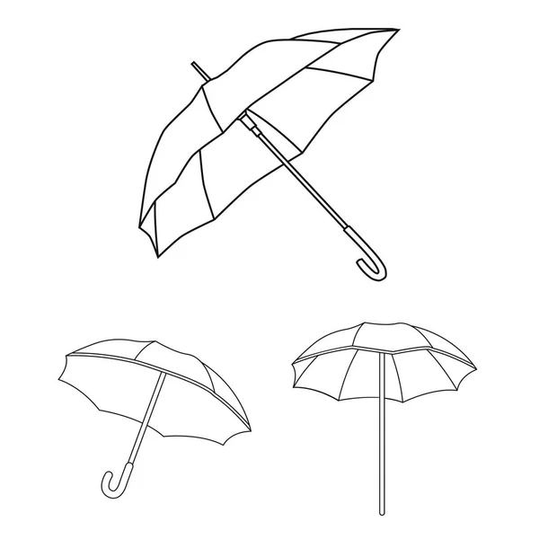 Projeto vetorial de guarda-chuva e ícone de nuvem. Coleção de guarda-chuva e símbolo de estoque de chuva para web . —  Vetores de Stock