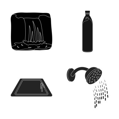 Su ve bırak simge vektör tasarımı. Su ve sıçrama hisse senedi vektör çizim.