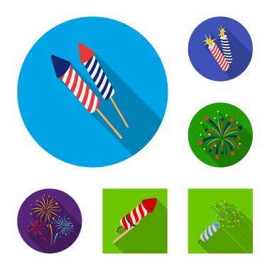 Festival ve yaz simge vektör tasarımı. Web için Festivali ve tatil hisse senedi simgesi kümesi.