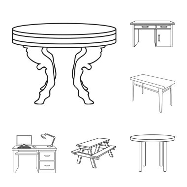 Vektör tasarımı ve tablo simgesi. Toplama ve web için ahşap hisse senedi simgesi.
