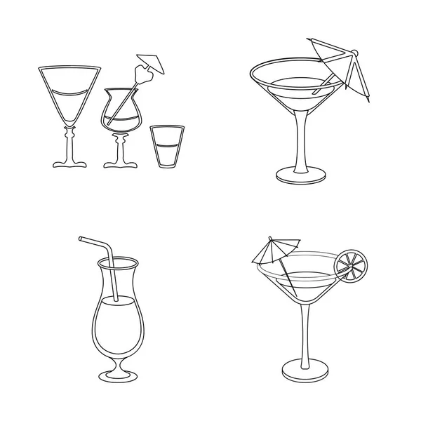 Isoliertes Objekt des Cocktails und des Menüsymbols. Cocktail- und Margarita-Vektorillustration. — Stockvektor