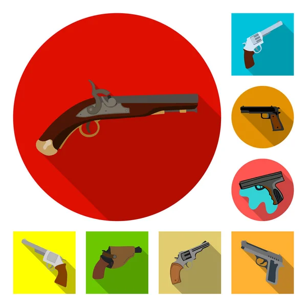 Ilustración vectorial del signo de revólver y pistola. Colección de revólver y gatillo stock vector ilustración . — Vector de stock