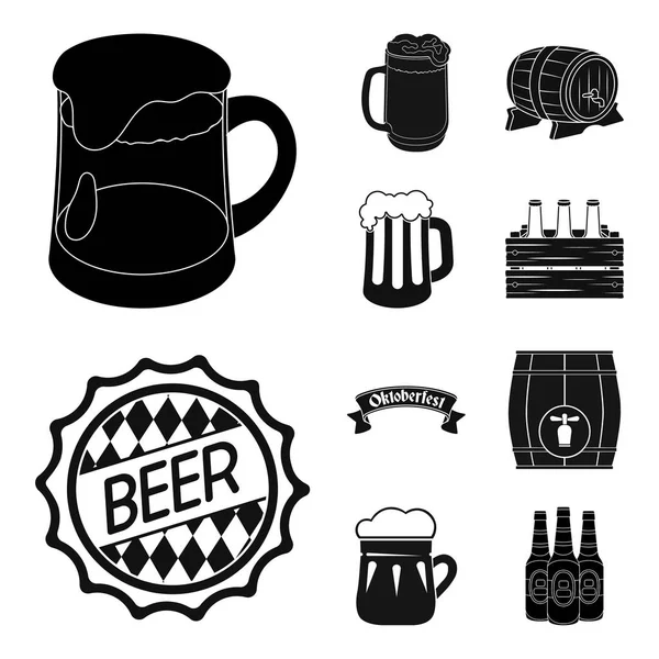Design vetorial do ícone mínimo e da cerveja. Coleção de ilustração vetorial de estoque mínimo e artesanal . — Vetor de Stock