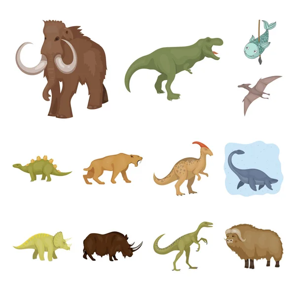 Oggetto isolato di icona animale e di carattere. Set di animali e antico simbolo stock per il web . — Vettoriale Stock