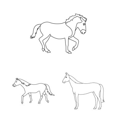 Tırıs ve çalışan logosu yalıtılmış nesne. Tırıs ve clipart hisse senedi vektör çizim seti.