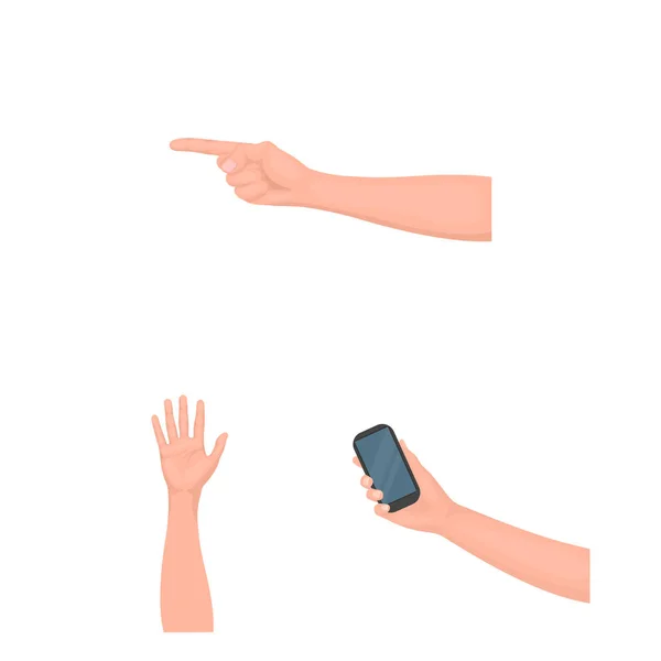Vector design of animated and thumb icon. Set of animated and gesture stock vector illustration. — Stock Vector