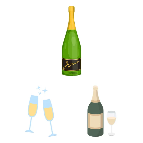 Diseño vectorial de corcho y nuevo símbolo. Conjunto de corcho e icono de vector de vino para stock . — Vector de stock