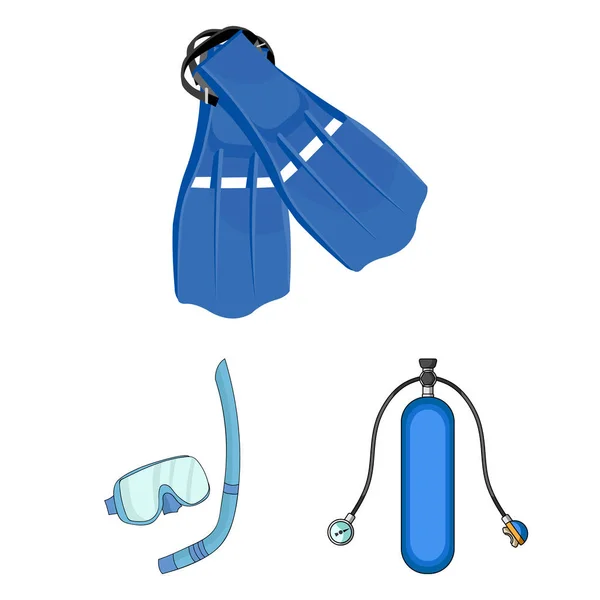 Design vettoriale delle immersioni e dei simboli subacquei. Set di immersione e nuoto stock simbolo per il web . — Vettoriale Stock