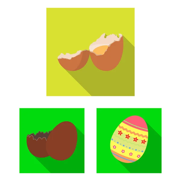 Ilustración vectorial de huevo y símbolo del desayuno. Conjunto de huevo y harina símbolo común para la web . — Vector de stock